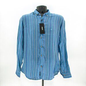 Mavi Button-up Oxford Shirt / Blue & Multi-color Stripes / Men's SMALL